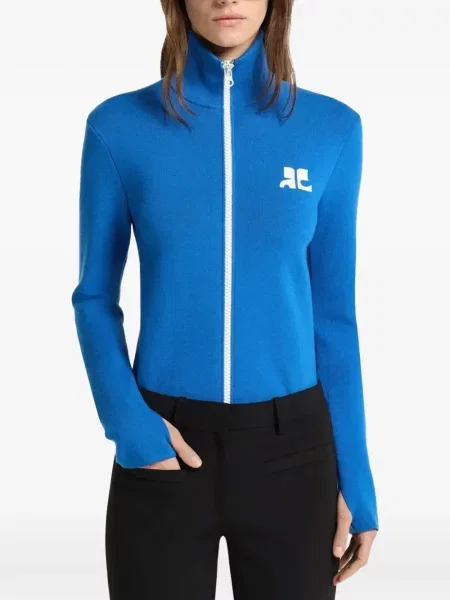 Cardigan Courreges de lână albastru