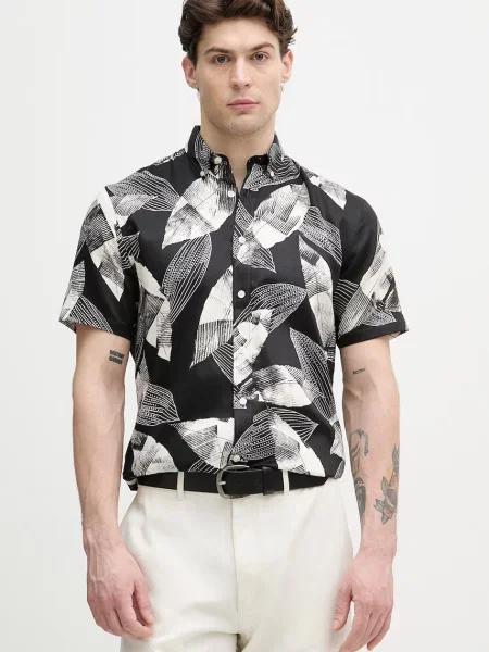 Lindbergh cămașă pentru bărbați cu negru