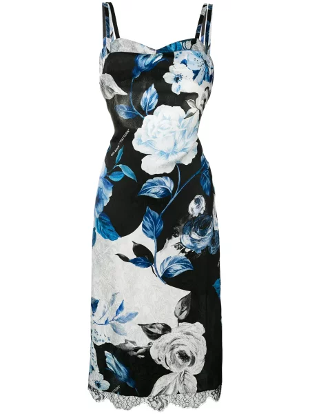 Rochie midi Off-white cu imagine alb