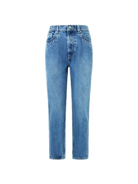 Jeansy Pepe Jeans z wysoką talią niebieskie