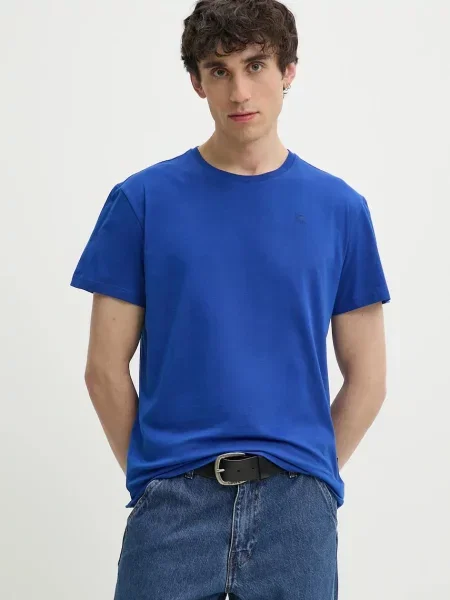 Тениска G-Star Raw с изчистен дизайн синьо