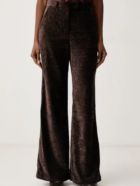 Pantaloni Liu Jo din velur maro