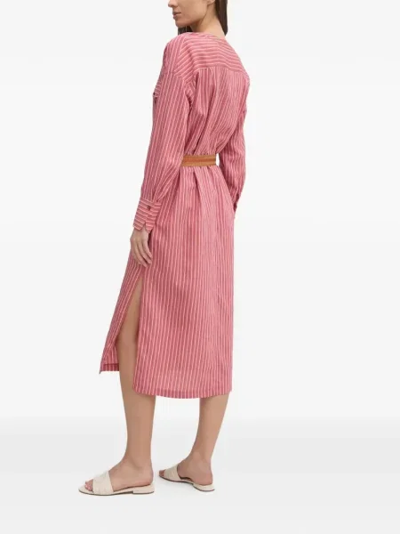 Dryžuota kostiumas marškininė suknelė La Petite Française iki kelių rožinė