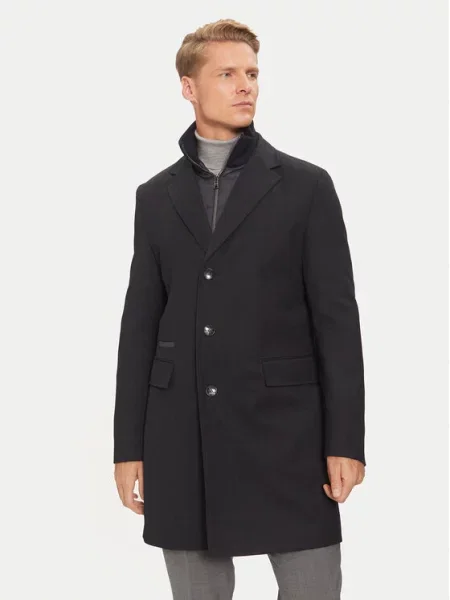 Volneni plašč Boss modra