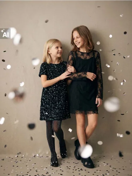 Sinsay Flitrové mini šaty černá