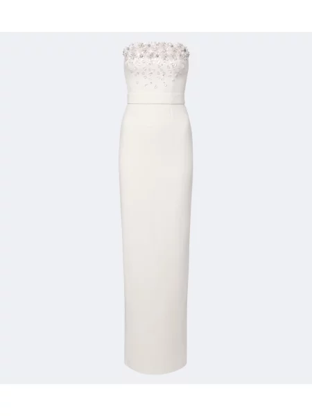 Rochie Safiyaa cu model floral cu aplicații alb