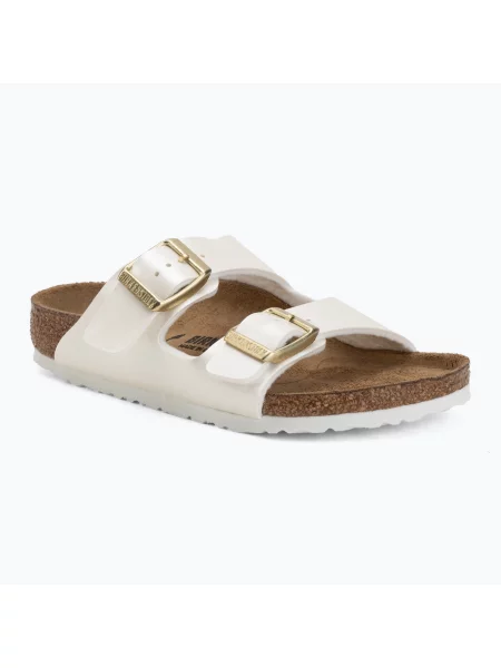 Gyerek papucsok BIRKENSTOCK Arizona Birko-Flor Narrow electric metallic pearl. Méret: 28 EU fehér
