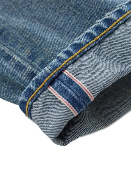 Blugi Ralph Lauren Rrl zdrențuiți albastru