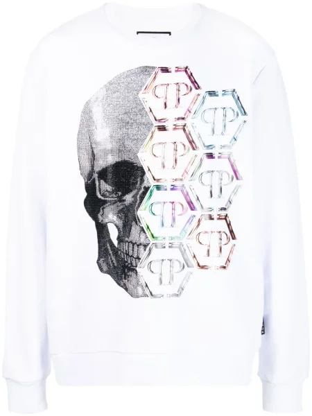 Hanorac crewneck Philipp Plein cu imagine cu decolteu rotund