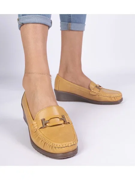 Pantofi loafer D/ceo din piele cu pană galben