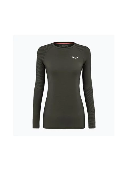 Термобілизна Salewa Cristallo Warm AMR з довгим рукавом темно-оливкового кольору