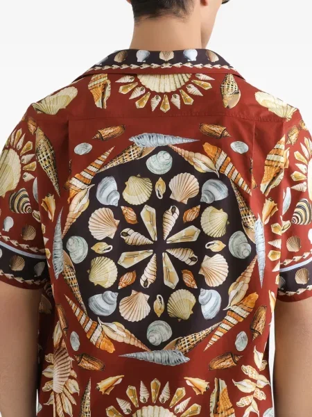 Cămașă Dolce & Gabbana cu mâneci scurte scurtă maro