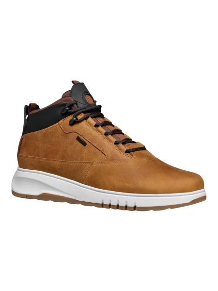 Buty do kostki Geox skórzane brązowe