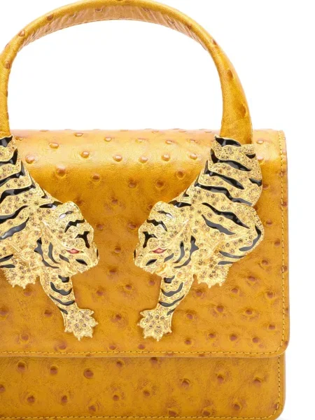 Geantă Roberto Cavalli cu dungi de tigru galben