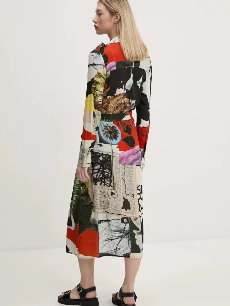 Платье миди Desigual клеш черное