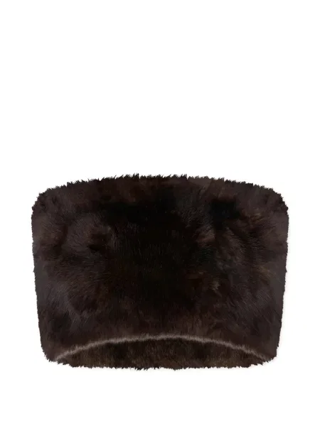 Fular Rabanne din piele de oaie maro