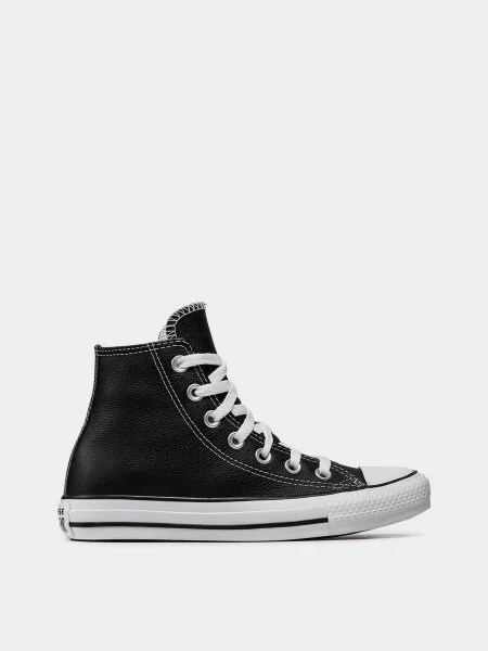 Кожаные кеды Converse черные