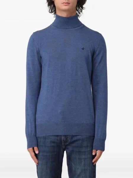 Pulover Brooksfield cu broderie albastru