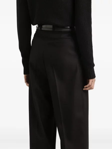 Pantaloni Dolce & Gabbana de lână plisate negru