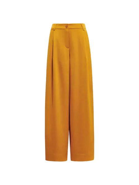 Pantaloni Essentiel Antwerp din satin galben