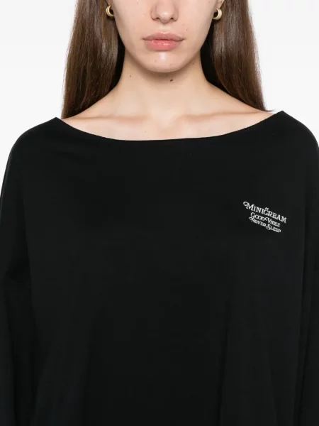 Tricou Mini Cream cu broderie negru