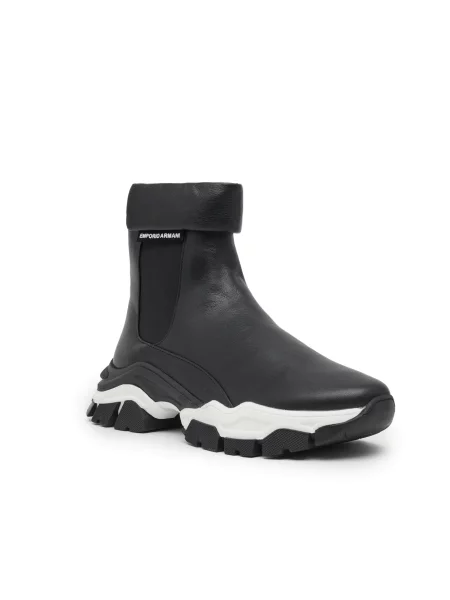 Emporio Armani De piele sneakers negru