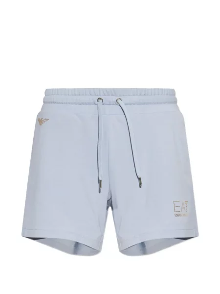 Pantaloni scurți Ea7 Emporio Armani cu cordon albastru
