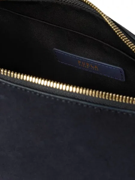 Geantă Furla din piele de căprioară albastru