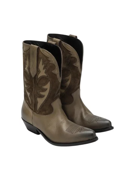 Botki Golden Goose skórzane zielone