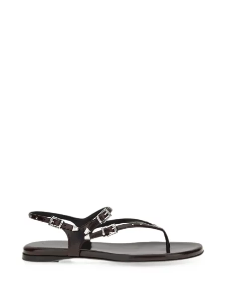 Sandale Chloé din piele cu tepi maro