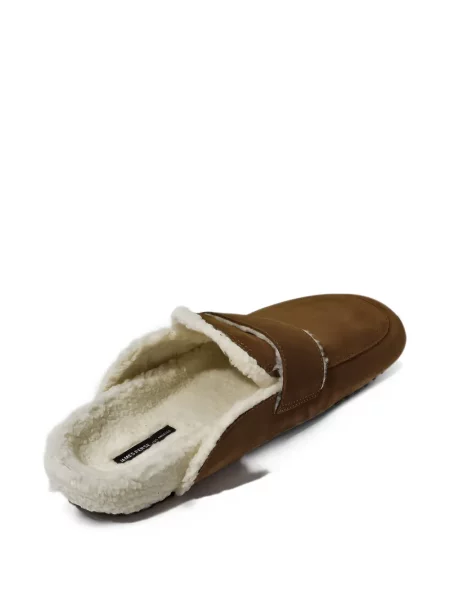 Papuci tip mules James Perse din piele de căprioară maro