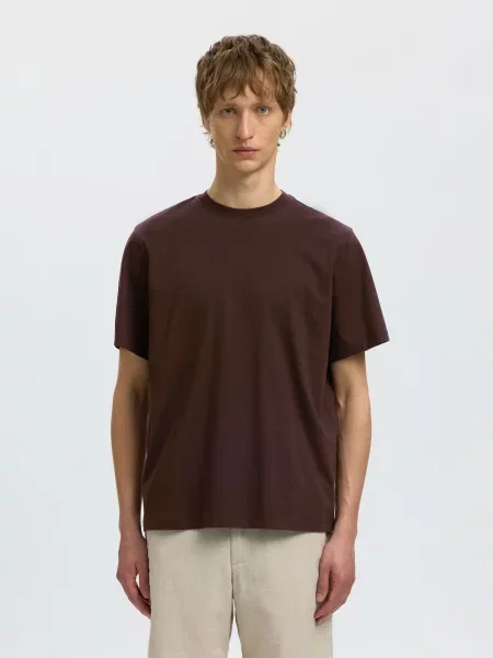 SELECTED Tricou Aspen închis maro