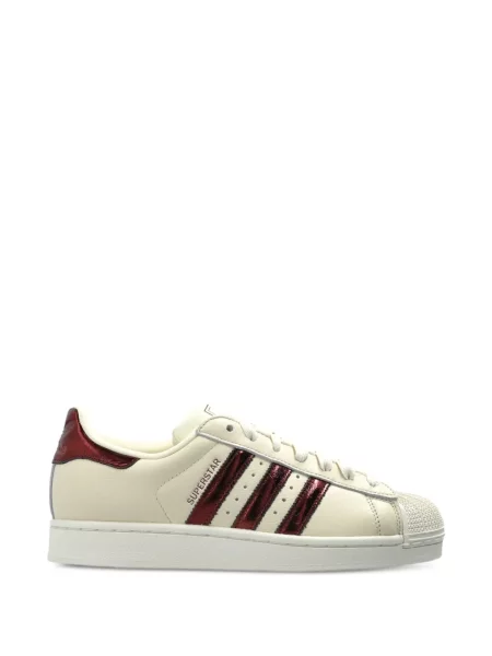 Sneakerși Adidas Superstar cu autograf cu decolteu în V alb