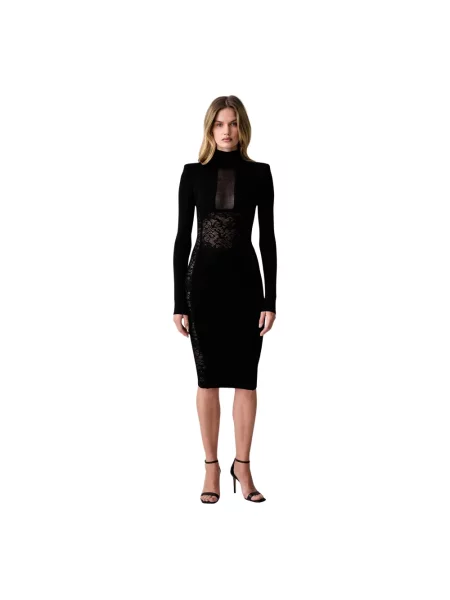 Elisabetta Franchi sukienka bodycon z wiskozą czarna