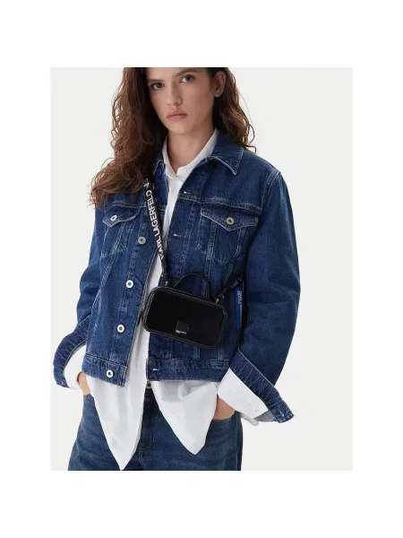 Чанта Karl Lagerfeld Jeans с автограф черно