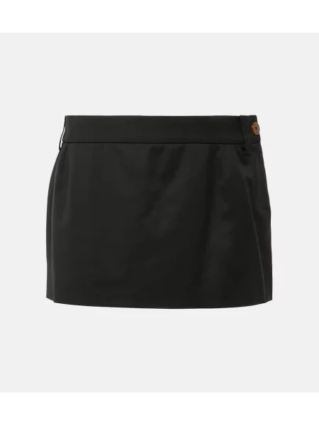 Spódnica Vivienne Westwood z niską talią wełniana czarna