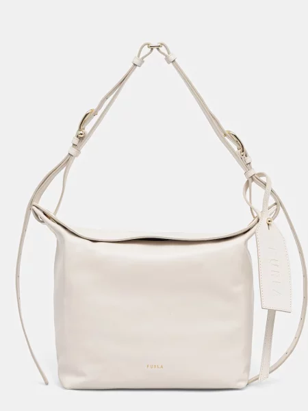 Furla De piele geantă pe umăr Furla Ginevra M bej