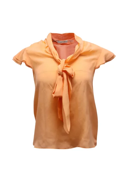 Bluză Alice + Olivia de mătase portocaliu