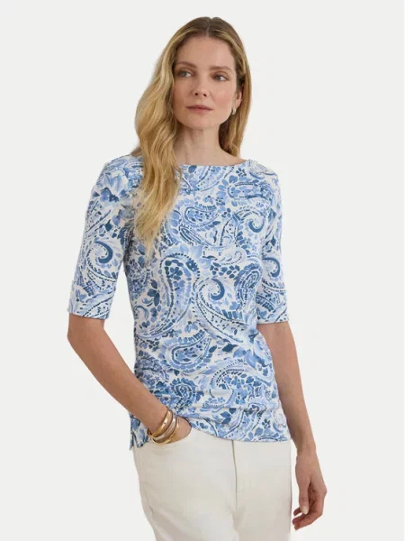 Lauren Ralph Lauren Tričko námornícka / svetlomodrá / biela modrá