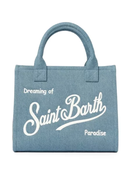 Geantă shopper Mc2 Saint Barth cu broderie albastru