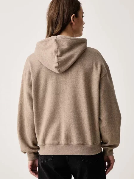 Levi's bluza rozpinana z kapturem z bawełną EVERYDAY FULL ZIP beżowa