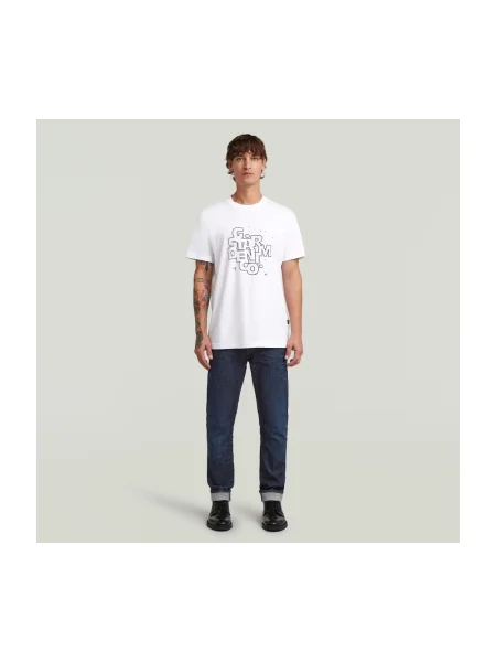 Póló G-star Raw nyomtatás fehér