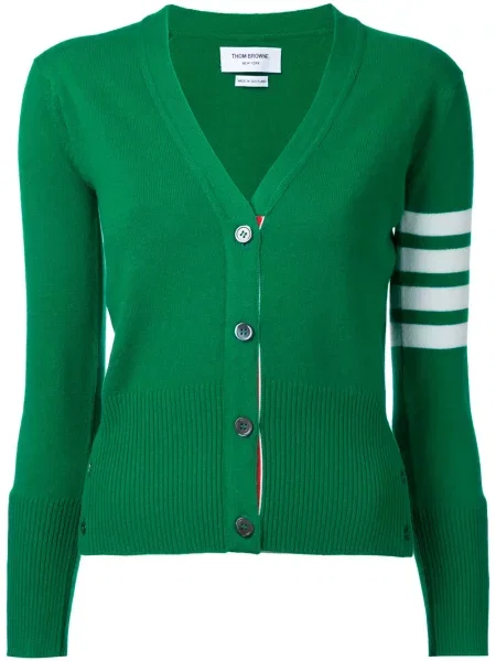 Cardigan Thom Browne din cașmir cu decolteu în V verde
