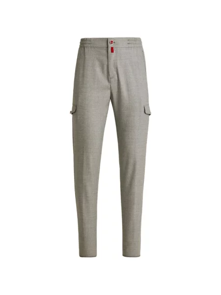 Pantaloni cargo Kiton de lână gri