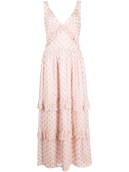 Rochie maxi Twinset de costum roz