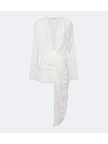Rochie Christopher Esber asimetrică drapată alb