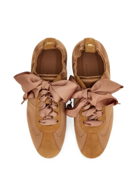Sneakerși Ferragamo cu funde maro