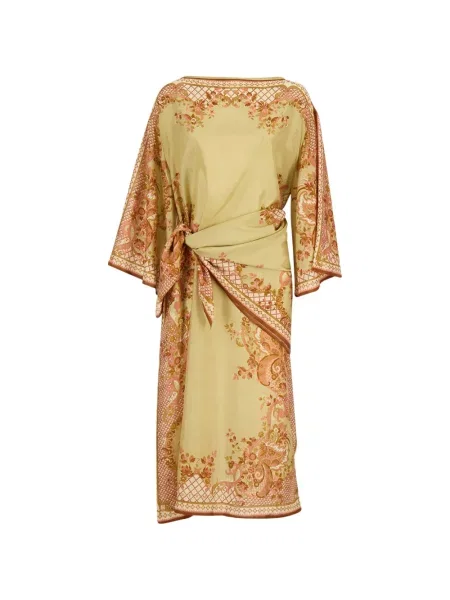 Rochie midi Zimmermann cu imagine cu model paisley verde