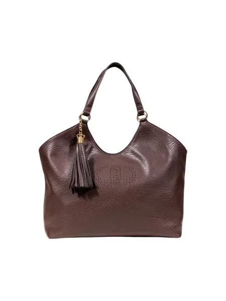 Duża torebka skórzana Liu Jo brązowa