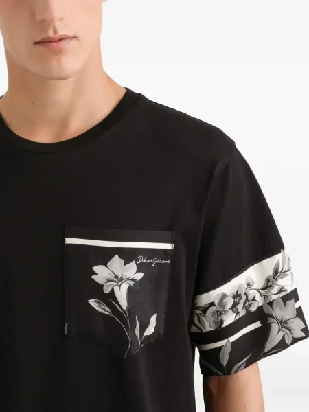 Тениска Dolce & Gabbana на цветя черно